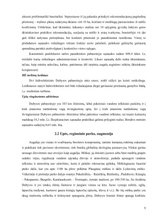Dubysos upės hidroekologinė charakteristika. Paveikslėlis 9