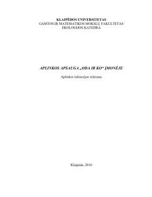 APLINKOS APSAUGA „ODA IR KO“ ĮMONĖJE