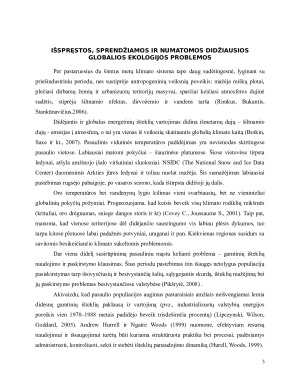 IŠSPRĘSTOS, SPRENDŽIAMOS IR NUMATOMOS DIDŽIAUSIOS GLOBALIOS EKOLOGIJOS PROBLEMOS. Paveikslėlis 3