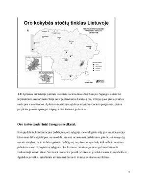 Oro tarša Lietuvoje ir pagrindiniai jos šaltiniai. Paveikslėlis 4