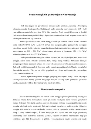 SAULĖS, VĖJO IR GEOTERMINĖ ENERGIJOS BEI JŲ PANAUDOJIMAS VISUOMENĖJE. Paveikslėlis 2