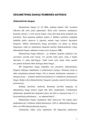 Dekametrinės bangos ir rombinės antenos veikimo principai. Paveikslėlis 2