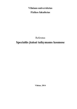 Specialūs įtaisai taikymams kosmose. Paveikslėlis 1