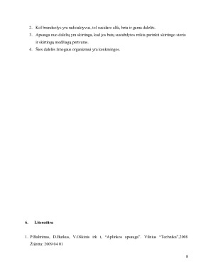 Alfa, beta,  gama dalelės ir jų susidarymas. Paveikslėlis 8