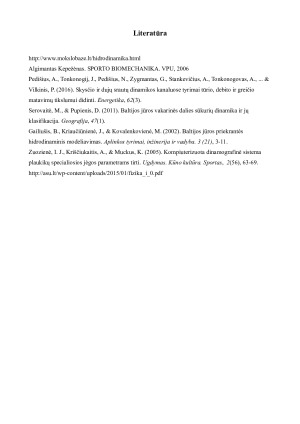 Skysčių dinamika. Judėjimo vandenyje dinamikos ypatumai traukio jėgos sukūrimas ir pasipriešinimas judant vandenyje. Paveikslėlis 5