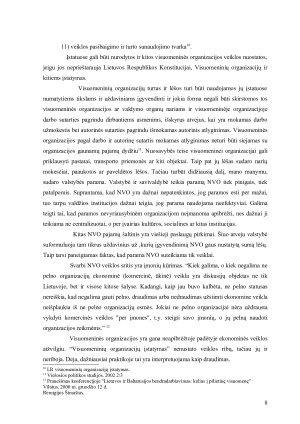 Nevyriausybinių organizacijų veiklos pagrindai ir teisiniai principai. Paveikslėlis 8