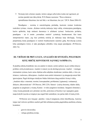 VIEŠOSIOS POLITIKOS ANALIZĖS INSTRUMENTAI SĄVOKOS, KONCEPCIJOS, METAFOROS, SCHEMOS, MODELIAI, TEORIJOS,  PARADIGMOS - JŲ PRASMĖS, REIKŠMĖS IR KRITIŠKAS POŽIŪRIS. VIEŠOJO IR PRIVATAUS, ANALIZĖS IR SINTEZĖ. Paveikslėlis 5