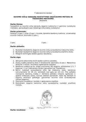 Siuvimo siūlų sąnaudų nustatymas skaičiavimo metodu ir tiesioginiu matavimu