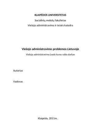 Viešojo administravimo problemos Lietuvoje