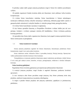 Seimo struktūra pirmininkas, valdyba, komitetai ir komisijos, seniūnių sueiga, frakcijos. Seimo kompetencija, funkcijos. Seimo steigiamos institucijos. Paveikslėlis 6