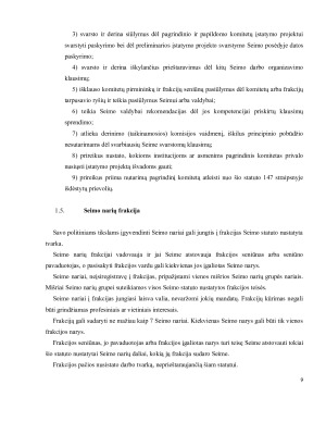Seimo struktūra pirmininkas, valdyba, komitetai ir komisijos, seniūnių sueiga, frakcijos. Seimo kompetencija, funkcijos. Seimo steigiamos institucijos. Paveikslėlis 9
