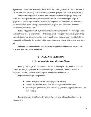 Valdžios nukrypimai (prievarta, nepaklusimas ir k.t.) biurokratinėse organizacijose. Paveikslėlis 2