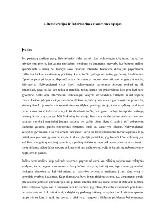 e-Demokratijos ir Informacinės visuomenės sąsajos