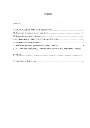 Korupcijos prevencija ir antikorupcinės sistemos veikla Lietuvoje