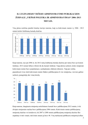 Lyginamojo viešojo administravimo publikacijų analizė žurnale „Viešoji politika ir administravimas“ 2006–2013 metais. Paveikslėlis 5