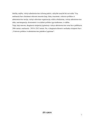 Lyginamojo viešojo administravimo publikacijų analizė žurnale „Viešoji politika ir administravimas“ 2006–2013 metais. Paveikslėlis 7