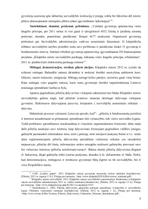 Piliečių dalyvavimas Klaipėdos miesto savivaldybės viešajame administravime. Paveikslėlis 8