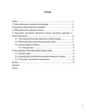 Piliečių dalyvavimo viešajame administravime formos ir galimybės Lietuvoje