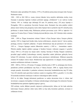 Europos Sąjungos tikslai ir uždaviniai. Paveikslėlis 5