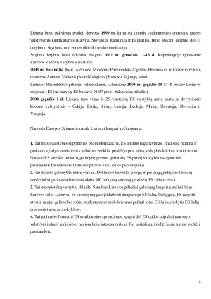 Europos Sąjungos tikslai ir uždaviniai. Paveikslėlis 8