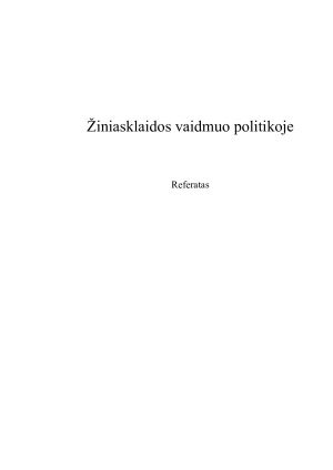 Žiniasklaidos vaidmuo politikoje