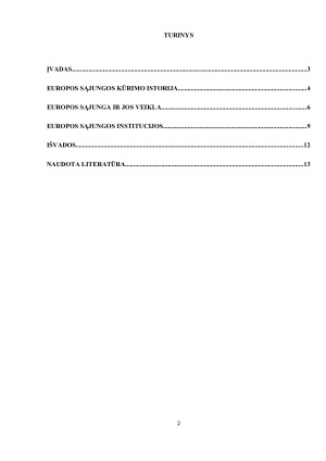 EUROPOS SĄJUNGA IR JOS PLĖTRA. Paveikslėlis 2