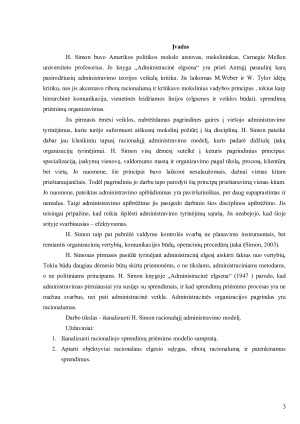 H. Simon racionalusis administravimo modelis. Paveikslėlis 3