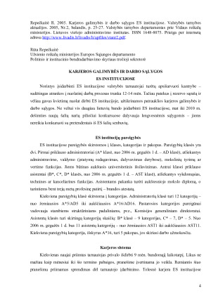 Rūtos Repečkaitės (2005) straipsnio „Karjeros galimybės ir darbo sąlygos ES institucijose“ komentaras. Paveikslėlis 4