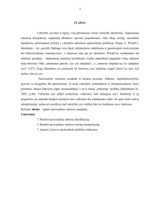 Nacionalinio intereso samprata konceptas ir jo interpretacijos. Paveikslėlis 3