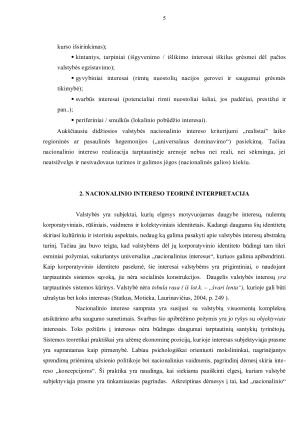 Nacionalinio intereso samprata konceptas ir jo interpretacijos. Paveikslėlis 5