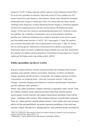 Etiško sprendimo priėmimo žingsniai pasirinkto atvejo analizė. Paveikslėlis 7