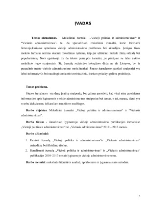 LYGINAMOJO VIEŠOJO ADMINISTRAVIMO PUBLIKACIJOS ŽURNALOSE „VIEŠOJI POLITIKA IR ADMINISTRAVIMAS“ IR „VIEŠASIS ADMINISTRAVIMAS“ 2010-2013 METAIS. Paveikslėlis 3