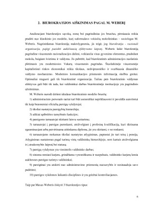 M. WEBERIO IDEALIOSIOS BIUROKRATIJOS MODELIS. Paveikslėlis 6