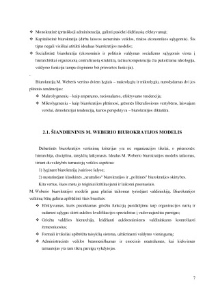 M. WEBERIO IDEALIOSIOS BIUROKRATIJOS MODELIS. Paveikslėlis 7