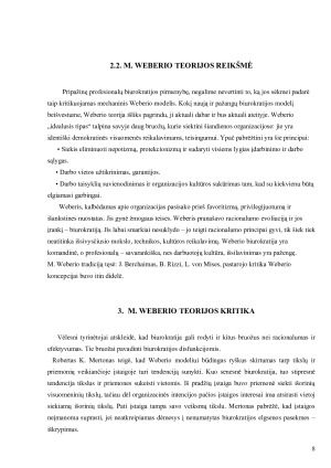 M. WEBERIO IDEALIOSIOS BIUROKRATIJOS MODELIS. Paveikslėlis 8