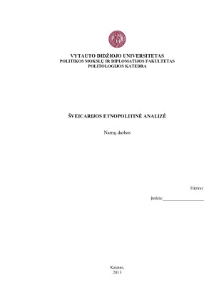 ŠVEICARIJOS ETNOPOLITINĖ ANALIZĖ