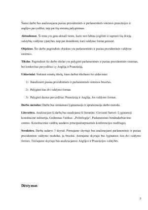 Pusiau prezidentinės ir parlamentinės sistemų palyginimas Anglijos ir Prancūzijos atvejai. Paveikslėlis 3