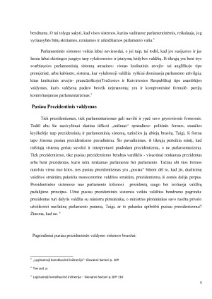 Pusiau prezidentinės ir parlamentinės sistemų palyginimas Anglijos ir Prancūzijos atvejai. Paveikslėlis 5