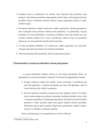Pusiau prezidentinės ir parlamentinės sistemų palyginimas Anglijos ir Prancūzijos atvejai. Paveikslėlis 6