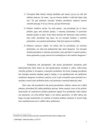Pusiau prezidentinės ir parlamentinės sistemų palyginimas Anglijos ir Prancūzijos atvejai. Paveikslėlis 7