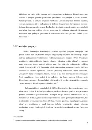 Pusiau prezidentinės ir parlamentinės sistemų palyginimas Anglijos ir Prancūzijos atvejai. Paveikslėlis 9