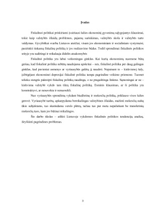 FISKALINĖ POLITIKA, JOS PRINCIPAI BEI ĮGYVENDINIMAS LIETUVOJE ANALIZĖ IR VERTINIMAS. Paveikslėlis 3