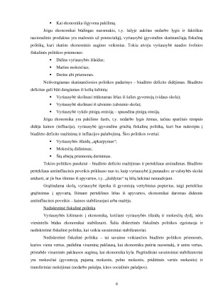 FISKALINĖ POLITIKA, JOS PRINCIPAI BEI ĮGYVENDINIMAS LIETUVOJE ANALIZĖ IR VERTINIMAS. Paveikslėlis 6