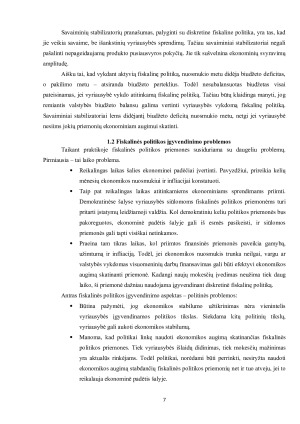 FISKALINĖ POLITIKA, JOS PRINCIPAI BEI ĮGYVENDINIMAS LIETUVOJE ANALIZĖ IR VERTINIMAS. Paveikslėlis 7