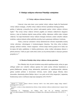 LIETUVOS IR LATVIJOS VIEŠOJO VALDYMO REFORMŲ LYGINAMOJI ANALIZĖ. Paveikslėlis 5