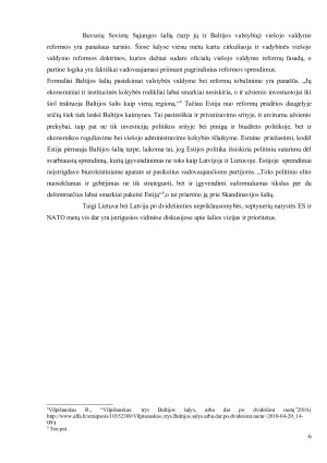 LIETUVOS IR LATVIJOS VIEŠOJO VALDYMO REFORMŲ LYGINAMOJI ANALIZĖ. Paveikslėlis 6