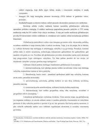 GLOBALIOS TARPTAUTINĖS SISTEMOS RAIDOS TENCENSIJOS IR ES. Paveikslėlis 5