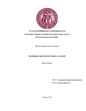NIGERIJOS KONSTITUCIJOS ANALIZĖ