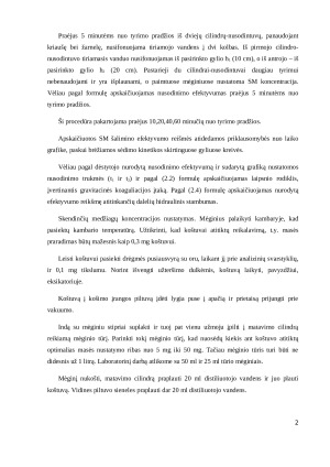Skendinčiųjų medžiagų koncentracijos ir sėdimo kinetikos nustatymas. Paveikslėlis 2