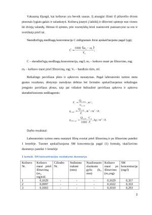 Skendinčiųjų medžiagų koncentracijos ir sėdimo kinetikos nustatymas. Paveikslėlis 3